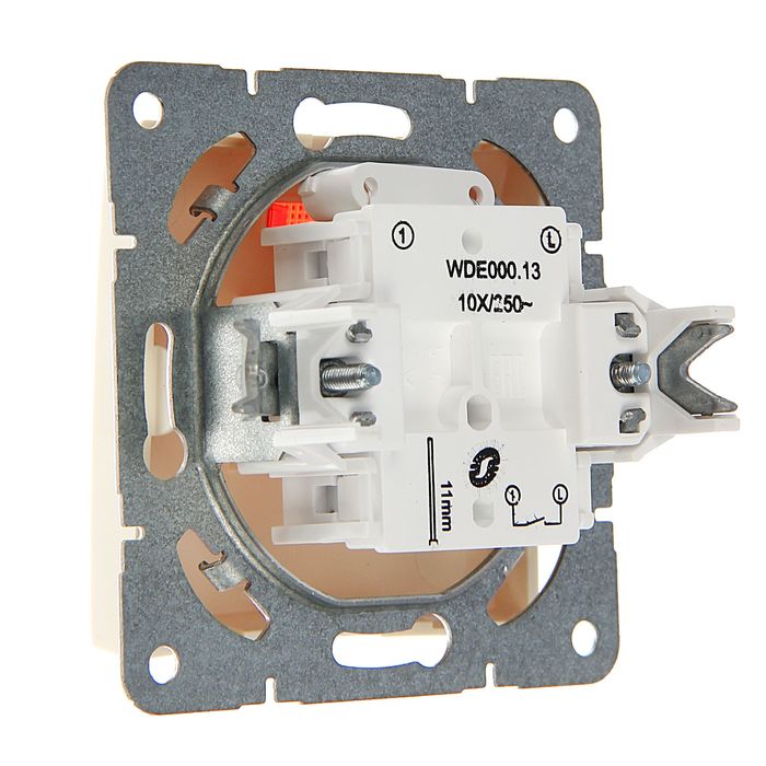 Выключатель "Дуэт" SchE WDE000213, 10 А, 1 клавиша, скрытый, с подсветкой, цвет бежевый