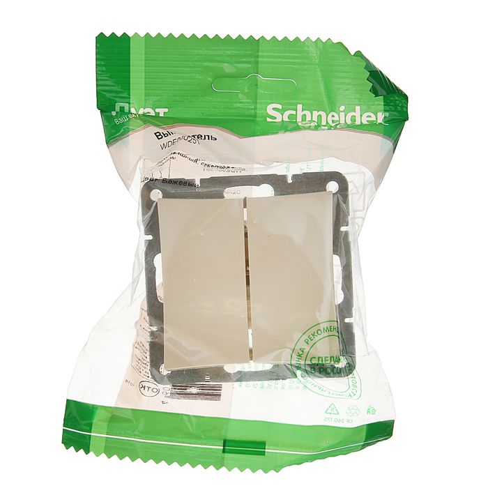 Выключатель "Дуэт" SchE WDE000251, 10 А, 2 клавиши, скрытый, цвет бежевый