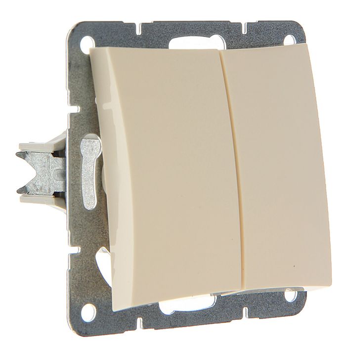 Выключатель "Дуэт" SchE WDE000253, 10 А, 2 клавиши, скрытый, с подсветкой, цвет бежевый