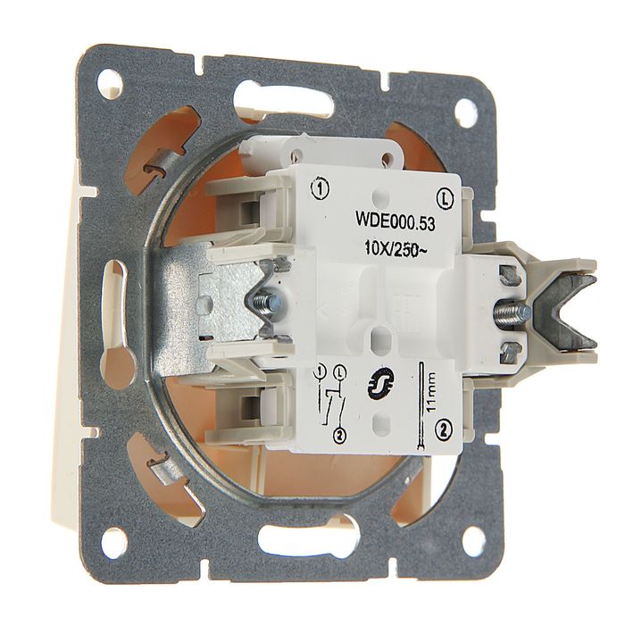 Выключатель "Дуэт" SchE WDE000253, 10 А, 2 клавиши, скрытый, с подсветкой, цвет бежевый