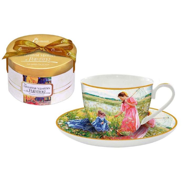 Чашка с блюдцем "На лугу"