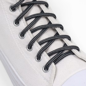 Шнурки для обуви, круглые, d = 4,5 мм, 110 см, пара, цвет чёрно-серый Ош