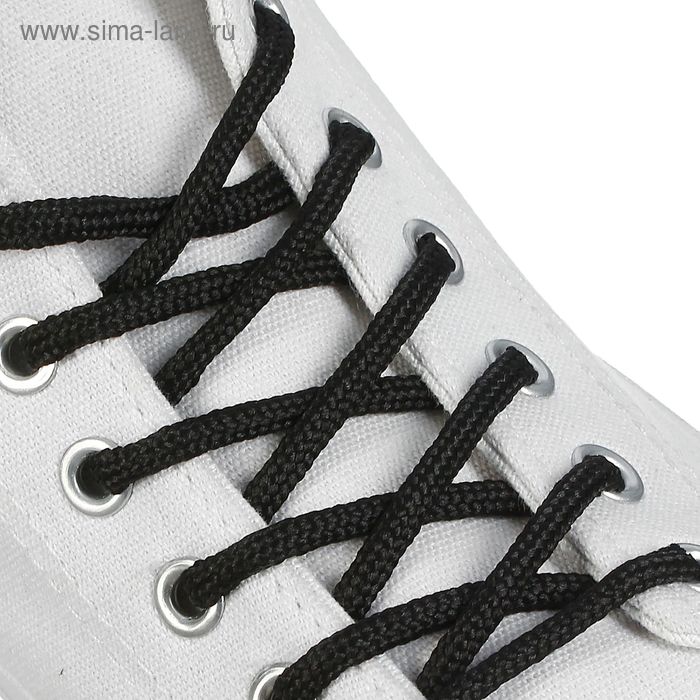 фото Шнурки для обуви круглые, d = 4,5 мм, 150 см, пара, цвет чёрный