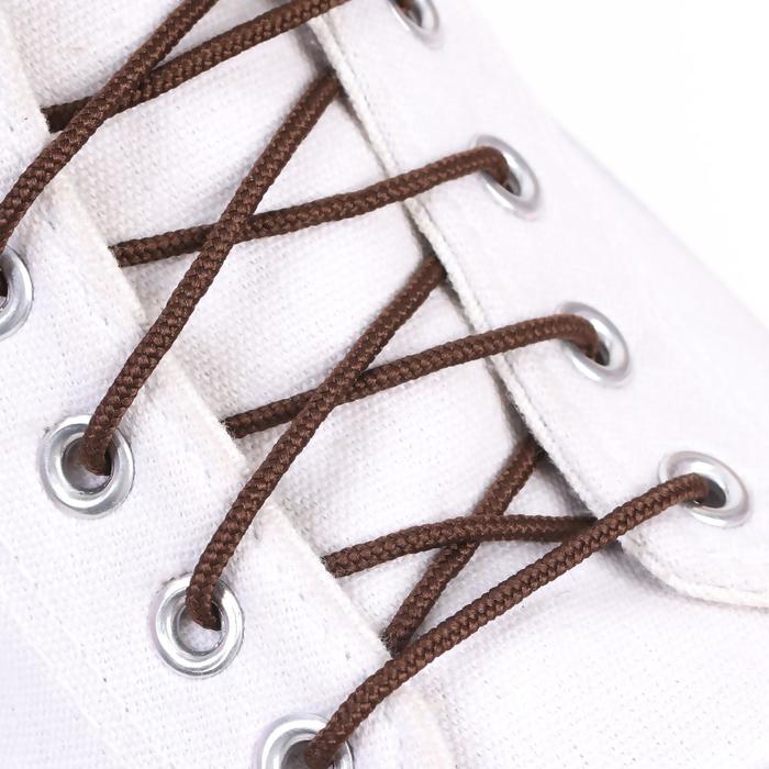 Шнурки для обуви, пара, круглые, d = 3 мм, 60 см, цвет коричневый