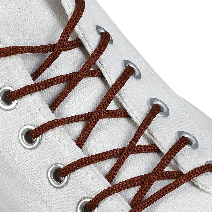 Шнурки для обуви, пара, круглые, d = 3 мм, 70 см, цвет коричневый