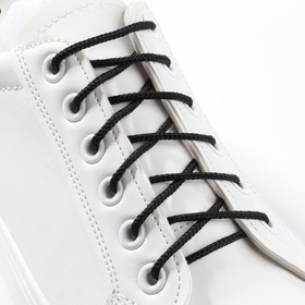 Шнурки для обуви, круглые, d = 3 мм, 90 см, цвет чёрный Ош