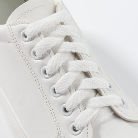 Шнурки для обуви, пара, плоские, 8 мм, 70 см, цвет белый Ош
