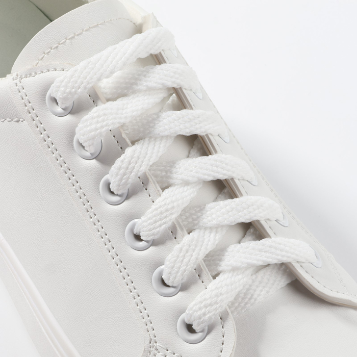 Шнурки для обуви, плоские, 8 мм, 120 см, цвет белый