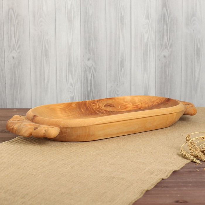 Блюдо "Астау" с резными ручками, 65*26 см