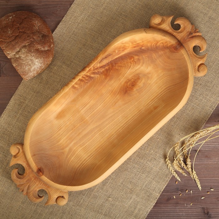 Блюдо "Астау" с резными ручками, 65*26 см