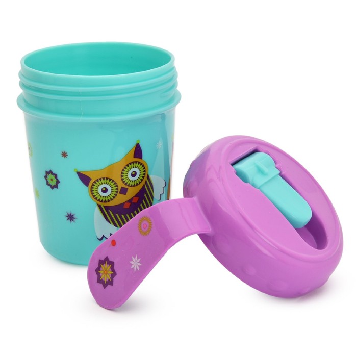 Поильник с выдвижным носиком «Совы», с ручками, 210 мл, от 6 мес., цвета МИКС