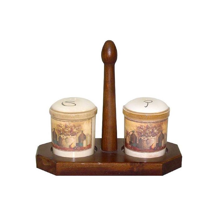 Набор для специй на деревянной  подставке "Натюрморт"