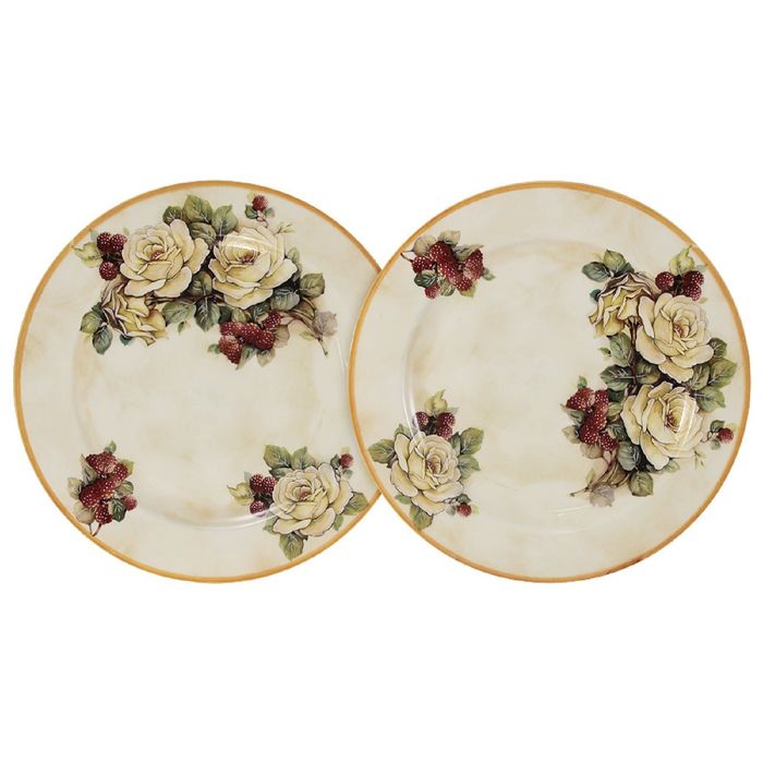 Набор из десертных тарелок "Роза и малина", 2 предмета, 20,5 см
