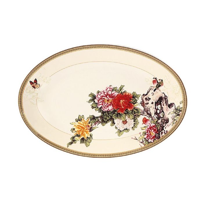 Блюдо овальное "Японский сад", 38х26 см