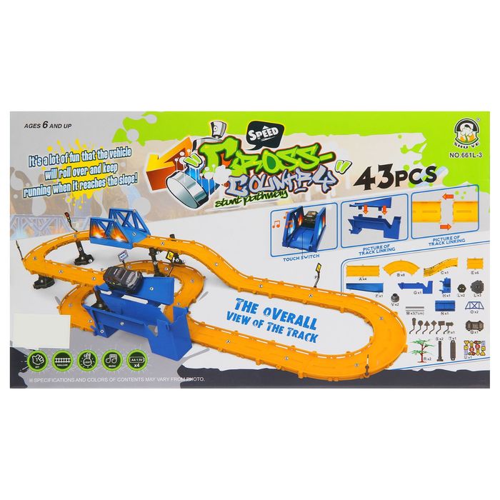 Автотрек Cross-country, 43 элемента, работает от батареек