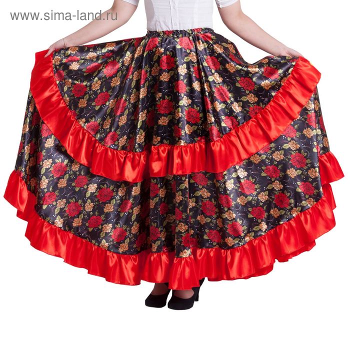 фото Карнавальная юбка "цыганская", цвет красный, обхват талии 60-72 см, длина 95 см страна карнавалия