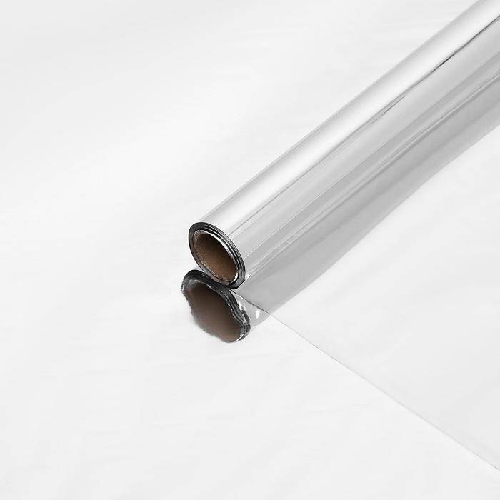 Полисилк двухцветный серебро + серебро, 1 х 20 м