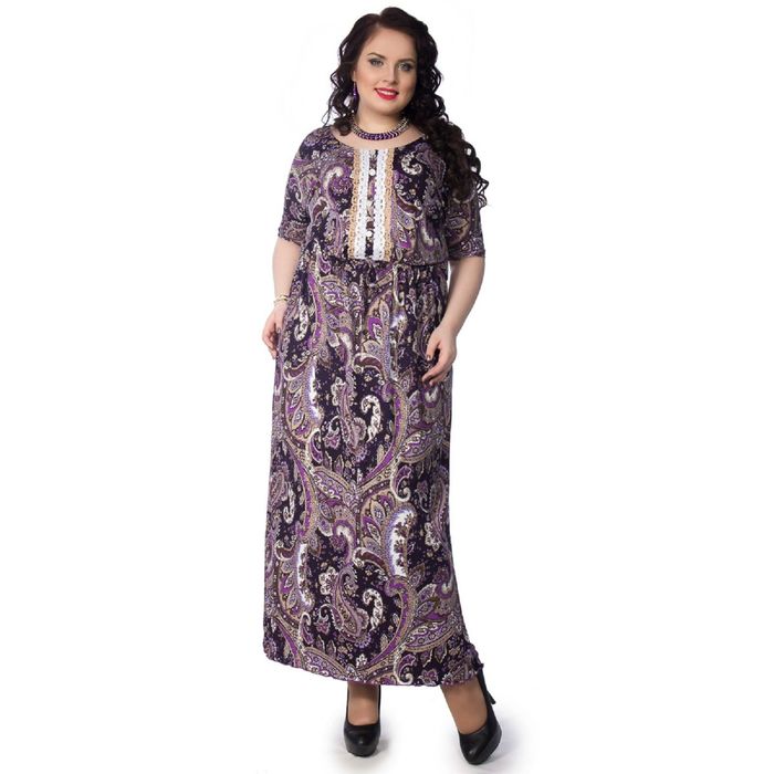 Платье-макси женское, размер 52, цвет фиолетовый П3-3232