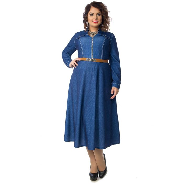 Платье женское, размер 52, цвет синий П5-3410/1