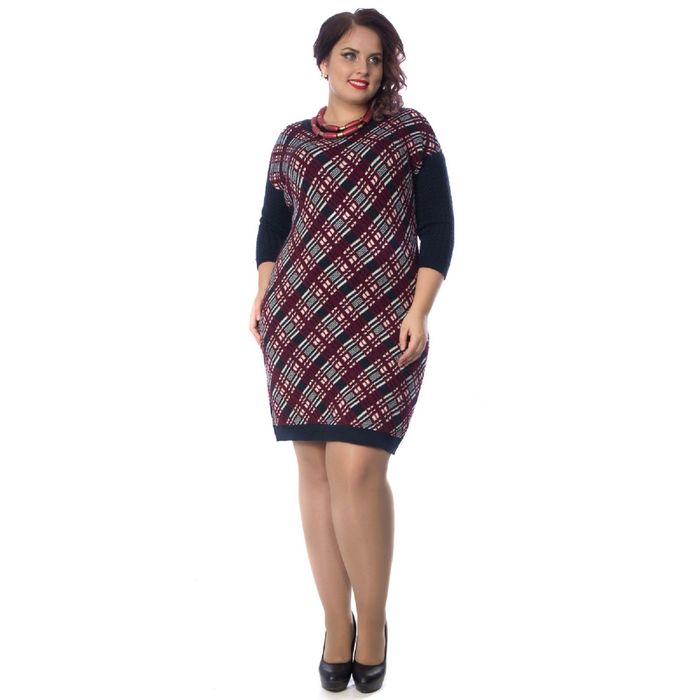 Платье женское, размер 52, цвет красный/синий Пв4-153/1