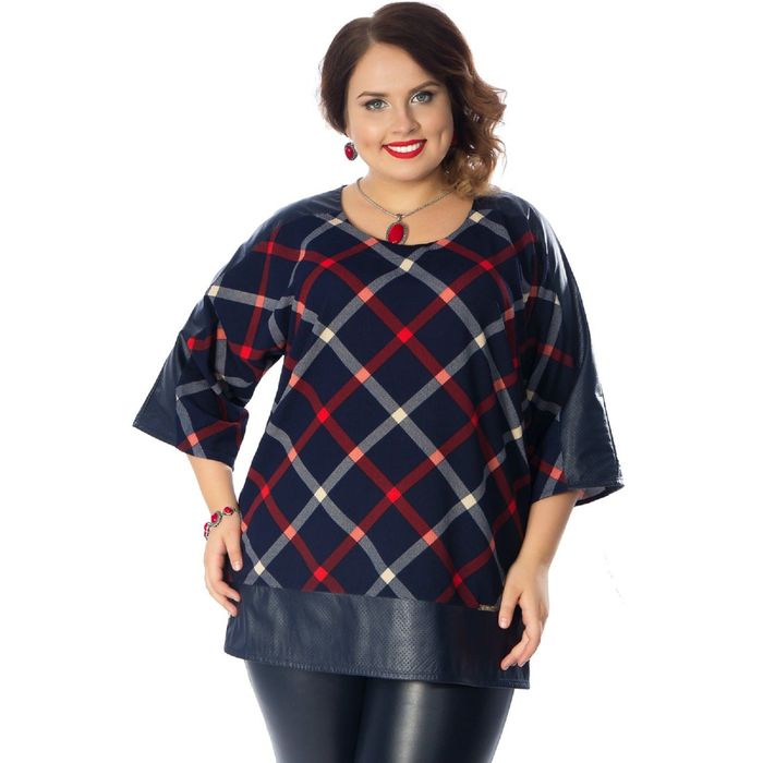 Туника женская, размер 52, цвет синий/красный М4-3420/3