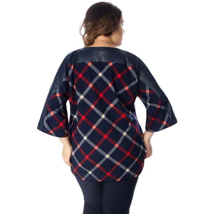 Туника женская, размер 52, цвет синий/красный М4-3420/3