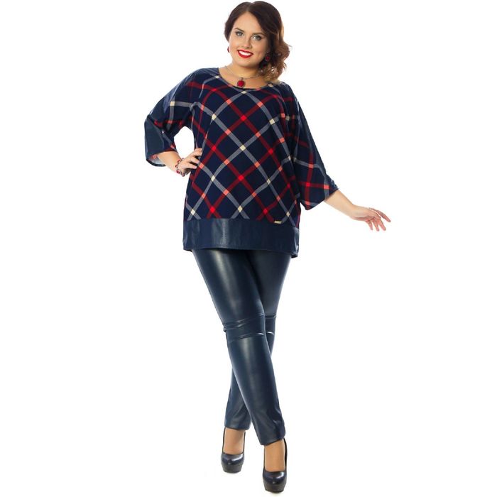 Туника женская, размер 52, цвет синий/красный М4-3420/3