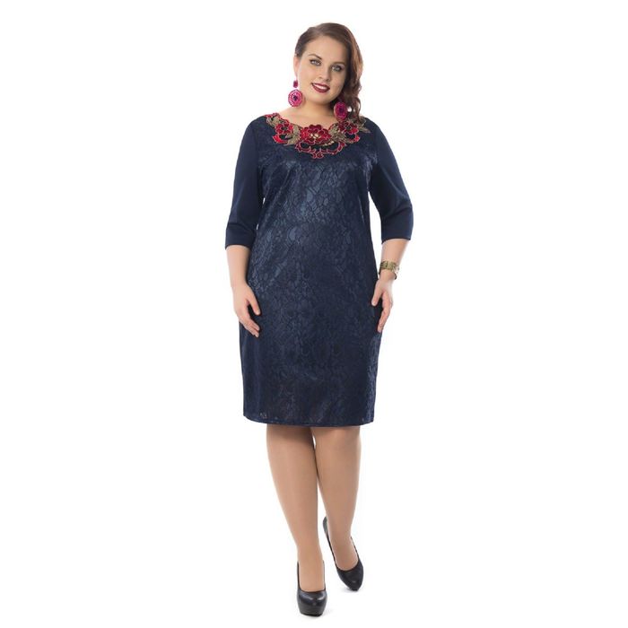 Платье женское, размер 52, цвет синий П4-2850/1