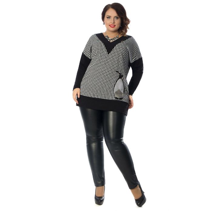 Туника женская, размер 52, цвет чёрно-белый М5-2930/5