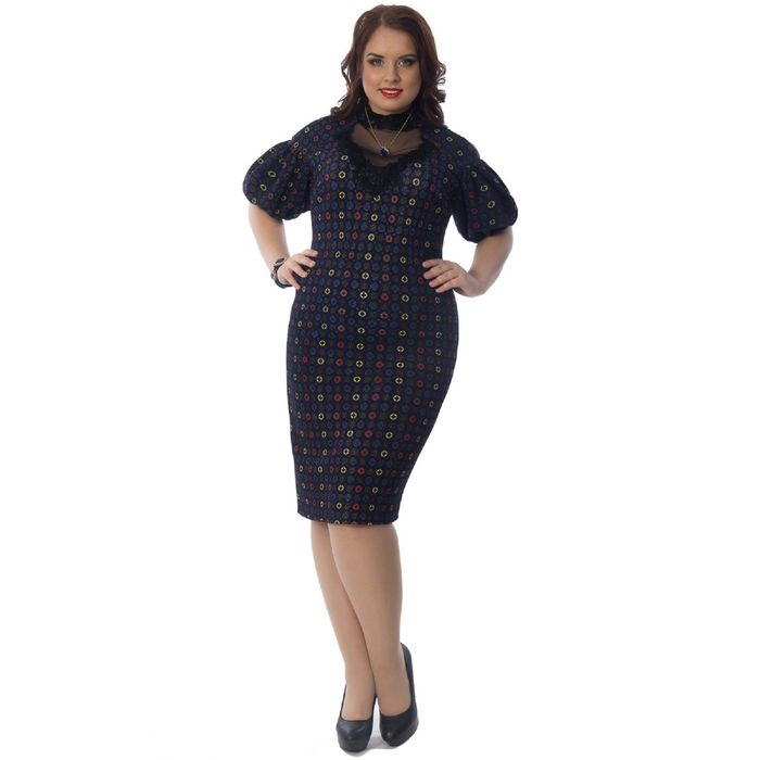 Платье женское, размер 52, цвет синий П4-2933/2