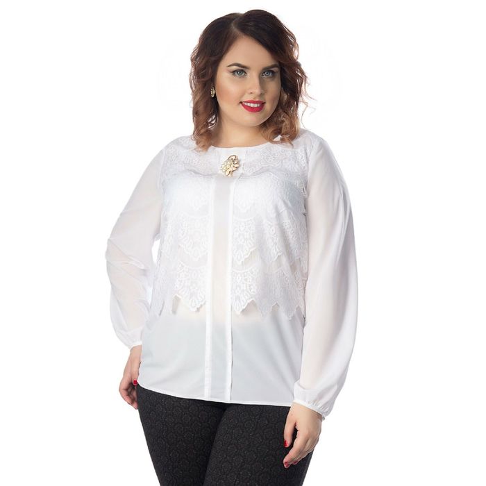 Блузка женская, размер 52, цвет белый М5-3390/1