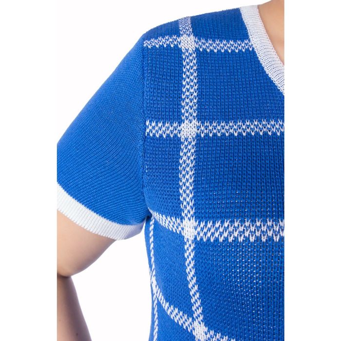 Джемпер женский, размер 52, цвет синий/белый Др3-120/1