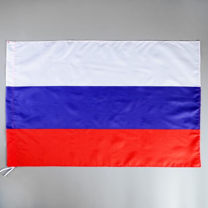 Флаг России, 60 х 90 см, полиэфирный шёлк флаг россии герб 20 х 30 см шток 40 см полиэфирный шёлк