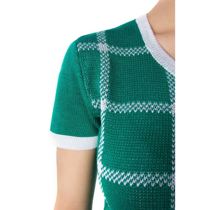 Джемпер женский, размер 42, цвет зелёный/белый Др3-120/2