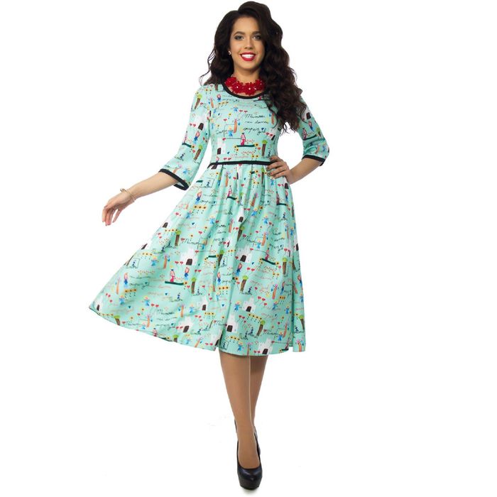 Платье женское, размер 46, цвет зелёный П4-3329/1