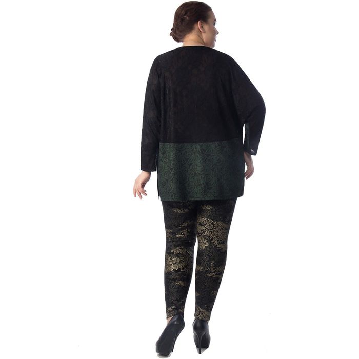 Туника женская, размер 52, цвет зелёный/чёрный М4-3029/1