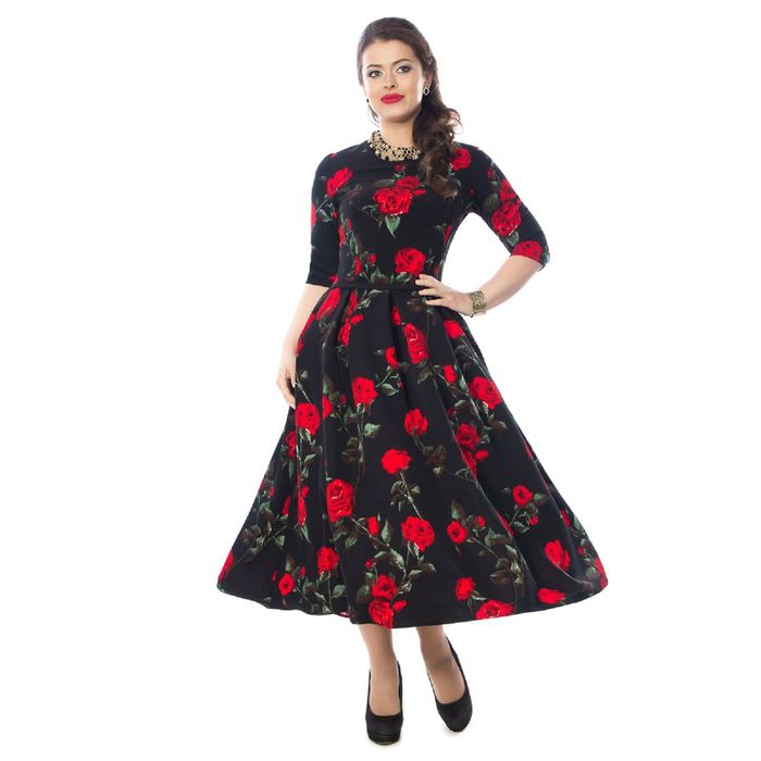 Платье женское, размер 42, цвет чёрный/красный П4-3371