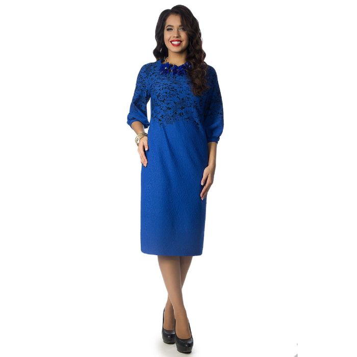 Платье женское, размер 42, цвет синий/чёрный П4-3423/2