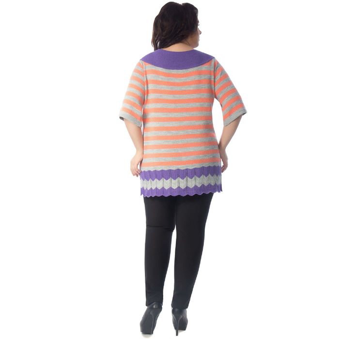 Туника женская, размер 52, цвет серый/сиреневый Др4-104/3