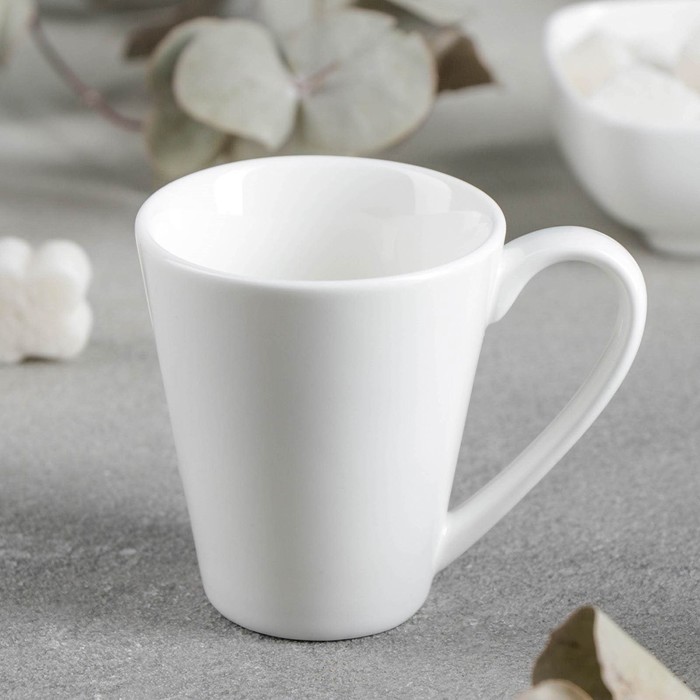 Чашка фарфоровая кофейная Wilmax, 110 мл, цвет белый чашка фарфоровая кофейная dots nube 210 мл