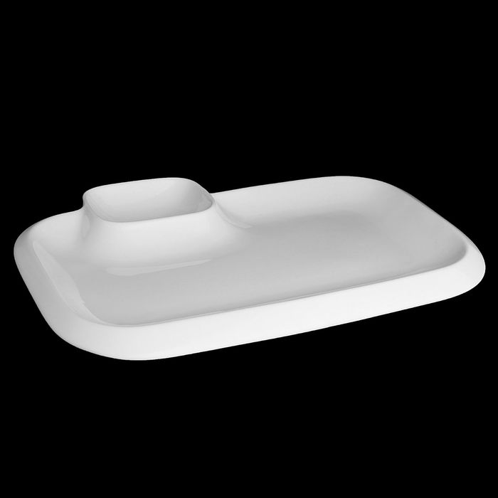 Блюдо прямоугольное с соусником 36х21,5 см