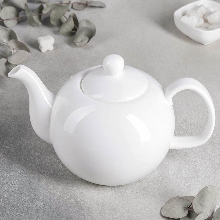 Чайник фарфоровый заварочный Olivia «Классика», 1,35 л, цвет белый
