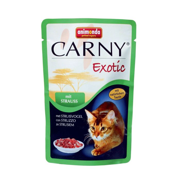 Влажный корм Animonda CARNY EXOTIC для кошек, с мясом страуса, пауч, 85 г