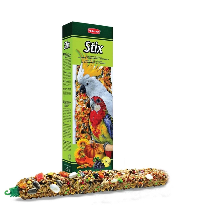 Лакомство Padovan  STIX Pappagalli палочки фруктовые для крупных и средних попугаев , 150г
