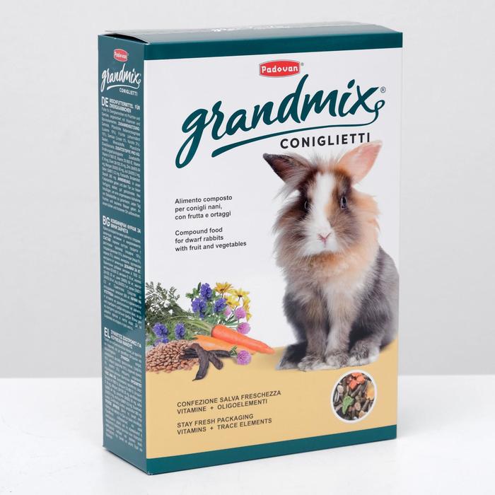 Корм Padovan GRANDMIX Coniglietti комплексный/основной для кроликов , 850 г