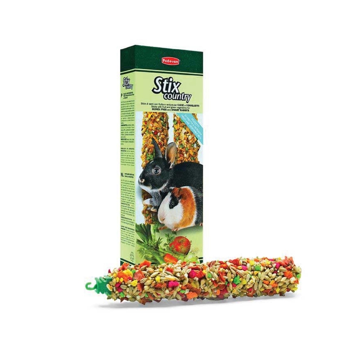 Лакомство Padovan STIX COUNTRY Coniglietti палочки сельские для кроликов и морских свинок , 100г