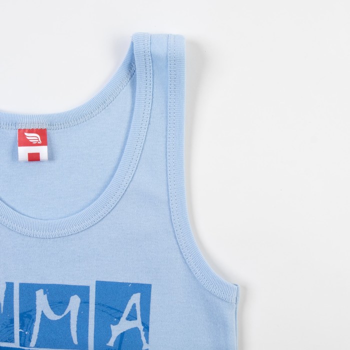 Комплект для мальчика (майка, трусы-боксеры), рост 140 см (72), цвет голубой