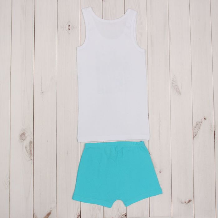 Комплект для мальчика (майка, трусы-боксеры), рост 146 см (76), цвет белый