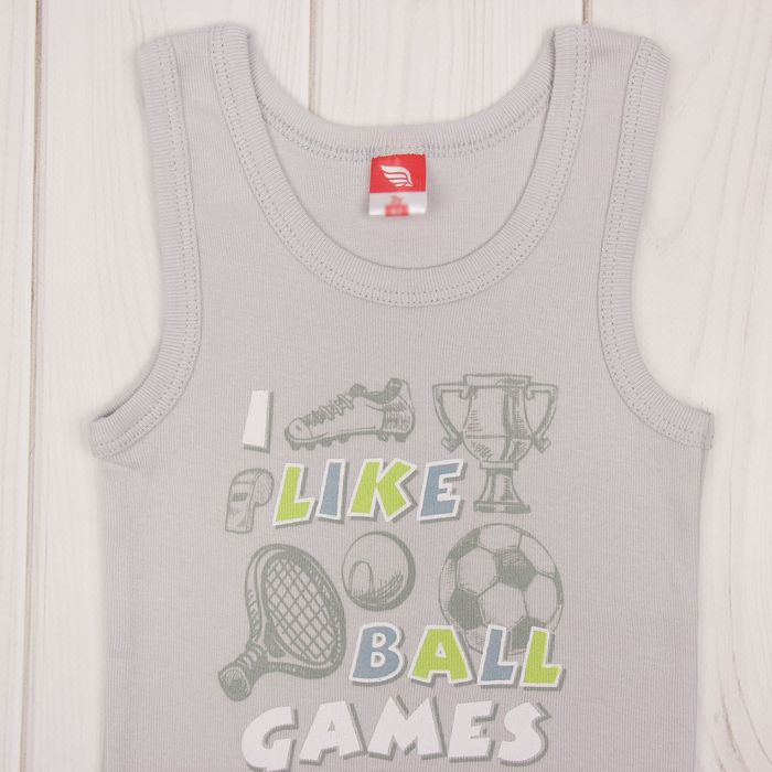 Комплект для мальчика (майка, трусы-боксеры), рост 92 см (52), цвет серый