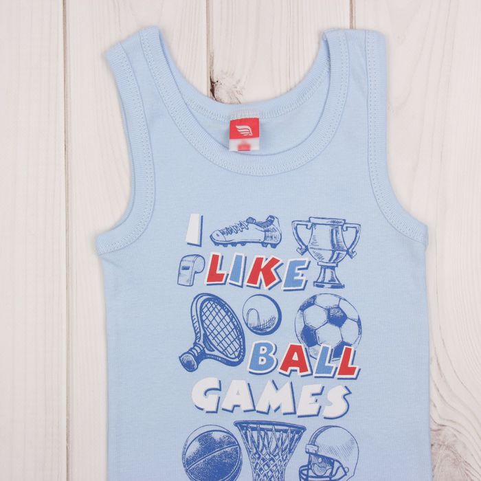 Комплект для мальчика (майка, трусы-боксеры), рост 92 см (52), цвет голубой